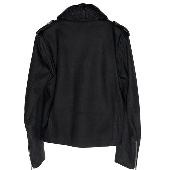 Dsquared2 Black Shawl Collar Wool Biker Jacket - Picture 5 of 11